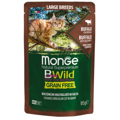 Вологий корм Monge Cat Bwild Gr.Free WET буйвол (для кішок великих порід з 2-х місяців) 85 г 70012751