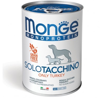 Вологий корм для собак Monge Dog Solo 100% індичка 400 г 70014229