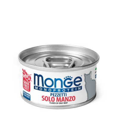 Вологий корм Monge Cat Monoprotein м'ясні пластівці яловичина 80 г 70013819