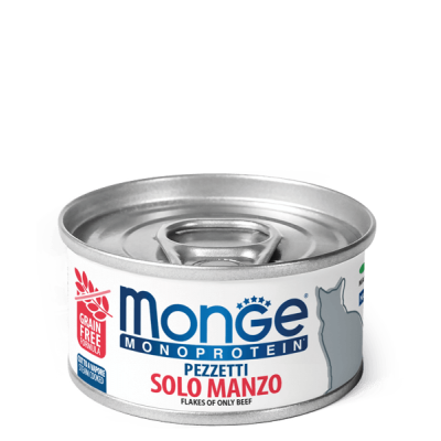 Вологий корм Monge Cat Monoprotein м'ясні пластівці яловичина 80 г 70013819