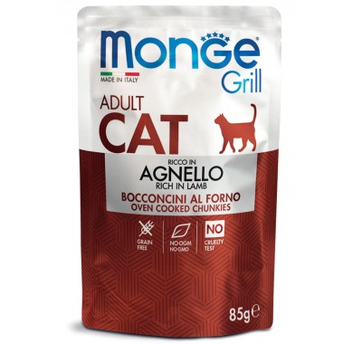 Влажный корм для кошек Monge Cat Grill Adult ягненок 85 г 70013628
