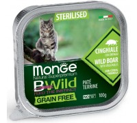 Вологий корм MONGE CAT BWILD GR.FREE WET Sterilised кабан із овочами 100 г 70012904