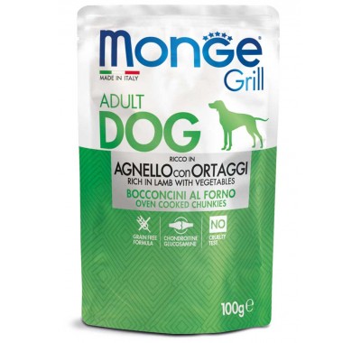 Вологий корм для собак Monge Dog Grill з ягнятком та овочами 100 г 70013161