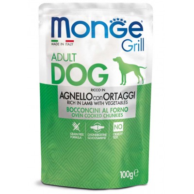 Вологий корм для собак Monge Dog Grill з ягнятком та овочами 100 г 70013161