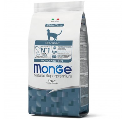 Сухой корм для кошек Monge Cat Monoprotein Sterilised с форелью 10 кг 70056304