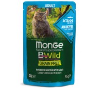 Вологий корм Monge Cat Bwild Gr.Free WET анчоус з овочами 85 г 70012775