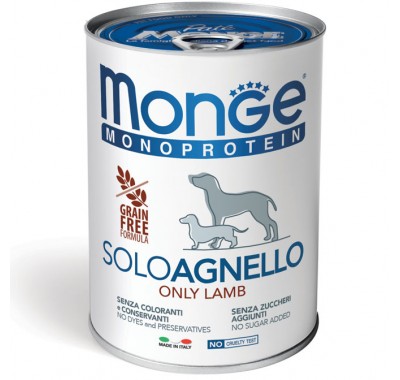 Влажный корм для собак Monge Dog Solo 100% ягнёнок 400 г 70014236