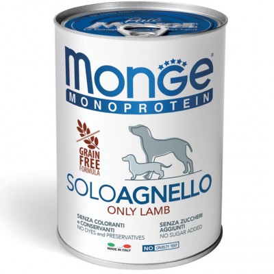 Вологий корм для собак Monge Dog Solo 100% ягня 400 г 70014236