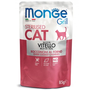 Вологий корм для кішок Monge Cat Grill Sterilised телятина 85 г 70013642