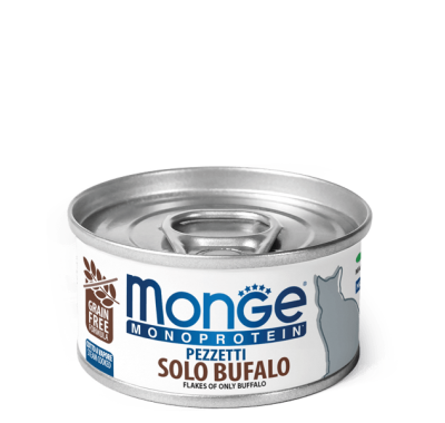 Вологий корм Monge Cat Monoprotein м'ясні пластівці буйвол 80 г 70013826