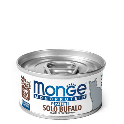 Вологий корм Monge Cat Monoprotein м'ясні пластівці буйвол 80 г 70013826