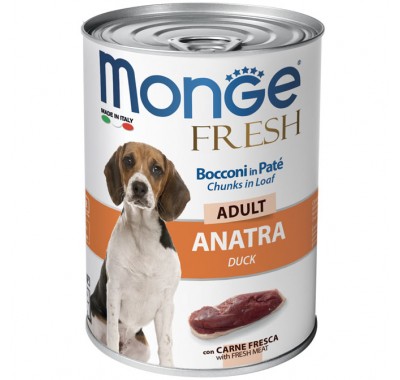 Влажный корм Monge Dog Fresh утка 400 г 70014564