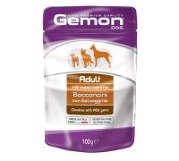 Вологий корм Gemon Dog Wet Adult шматочки з м'ясом диких тварин 100 г 70300629