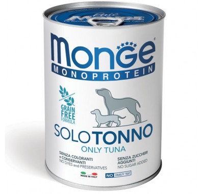 Вологий корм для собак Monge Dog Solo 100% тунець 400 г 70014243