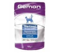 Вологий корм Gemon Cat Wet Sterilized шматочки з тунцем та рибкою дорі 100 г 70300902