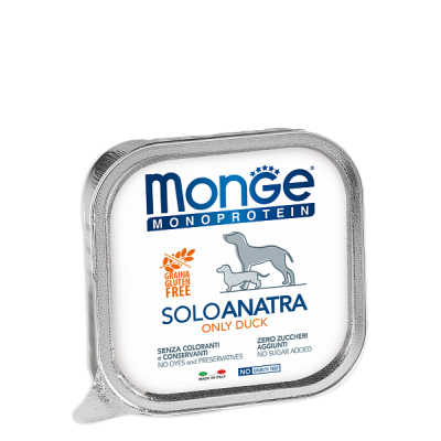 Вологий корм для собак Monge Dog Solo 100% качка 150 г 70014182