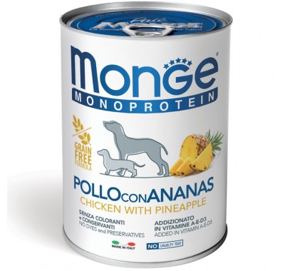 Вологий корм для собак Monge Dog Fruit Monoprotein курка з ананасом 400 г 70014311