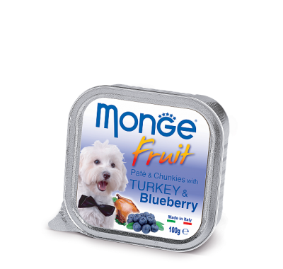 Вологий корм для собак Monge Dog Fruit з індичкою та чорницею 100 г 70013208