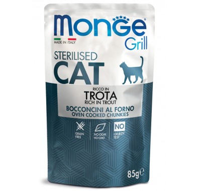 Вологий корм для кішок Monge Cat Grill Sterilised форель 85 г 70013659