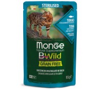 Вологий корм MONGE CAT BWILD GR.FREE WET Sterilised тунець з креветками та овочами 85 г 70012799