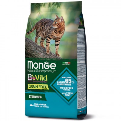 Сухий корм для кішок Monge Cat Bwild Gr.Free Sterilised тунець 1,5 кг 70012089