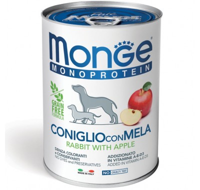 Влажный корм для собак Monge Dog Fruit Monoprotein кролик с яблоками 400 г 70014328