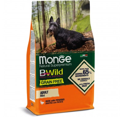 Сухой корм для собак Monge Dog Bwild Gr.Free Mini утка 2,5 кг 70004756