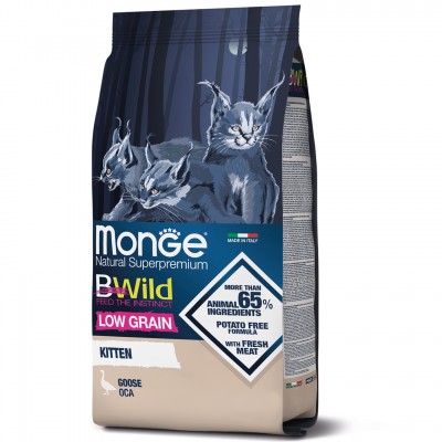 Сухий корм для кошенят Monge Cat Bwild Low Grain Kitten м'ясо гусака 1,5 кг 70012041