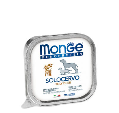 Влажный корм для собак Monge Dog Solo 100% оленина 150 г 70014175