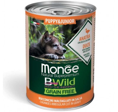 Вологий корм для цуценят Monge Dog Wet Puppy & Junior качка гарбуз цукіні 400 г 70012607
