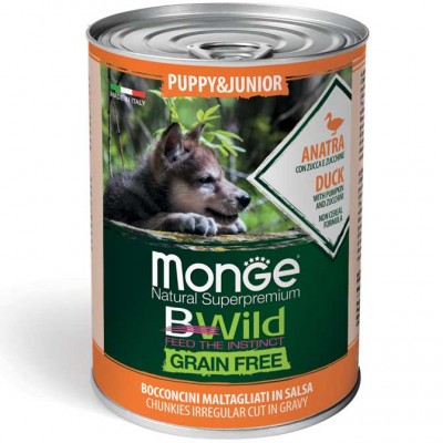 Вологий корм для цуценят Monge Dog Wet Puppy & Junior качка гарбуз цукіні 400 г 70012607