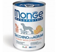 Влажный корм для собак Monge Dog Fruit Monoprotein индейка с цитрусами 400 г 70014335