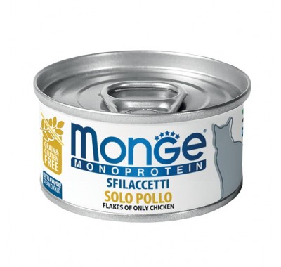 Вологий корм Monge Cat Monoprotein м'ясні пластівці курка 80 г 70007160