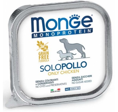 Вологий корм для собак Monge Dog Solo 100% курка 150 г 70014137
