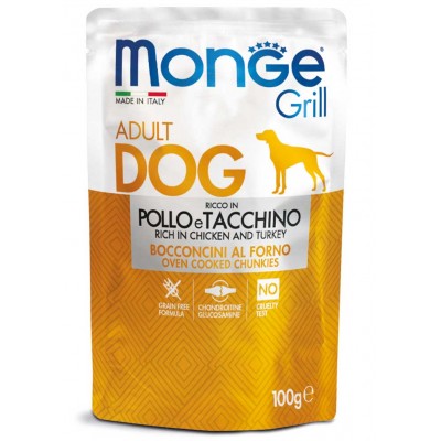 Вологий корм для собак Monge Dog Grill курка з індичкою 100 г 70013116
