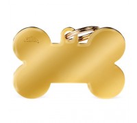 Адресник з гравіруванням для собак BASIC GOLD XL MFXL10 Медальйон Кістка XL золота латунь