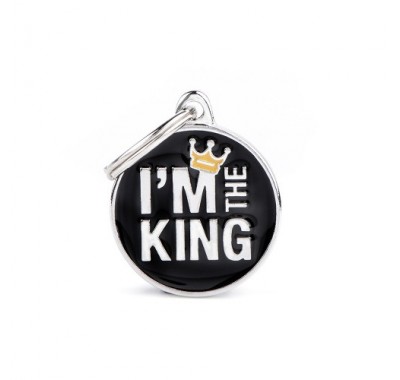 Адресник з гравіруванням для собак CHARMS CH17MKING Медальйон круглий Король