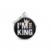 Адресник з гравіруванням для собак CHARMS CH17MKING Медальйон круглий Король