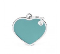 Адресник з гравіруванням для собак BASIC HANDMADE BH50HLIGHTBLUE Медальйон Серце L базове блакитне ручної роботи