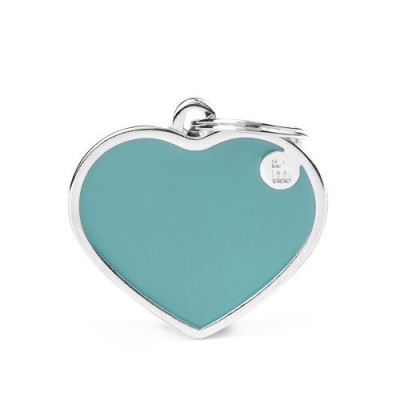 Адресник з гравіруванням для собак BASIC HANDMADE BH50HLIGHTBLUE Медальйон Серце L базове блакитне ручної роботи