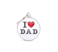 Адресник з гравіруванням для собак CHARMS CH17MLOVEDAD Медальйон круглий «Я люблю тата»