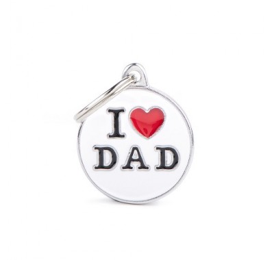 Адресник з гравіруванням для собак CHARMS CH17MLOVEDAD Медальйон круглий «Я люблю тата»