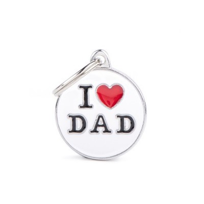 Адресник з гравіруванням для собак CHARMS CH17MLOVEDAD Медальйон круглий «Я люблю тата»
