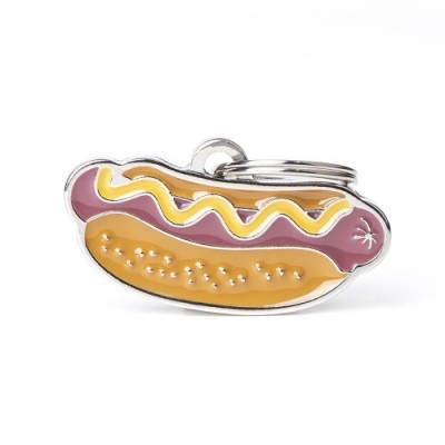 Адресник з гравіруванням для собак FOOD CHOTDOG Медальйон Хот-Дог
