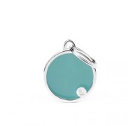 Адресник з гравіруванням для собак BASIC HANDMADE BH50MCLIGHTBLUE Медальйон круглий M базовий блакитний ручної роботи