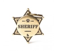 Адресник з гравіруванням для собак BRONX BHSHERIFF01 Медальйон Зірка шерифа бронкс, латунь