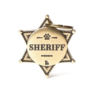 Адресник з гравіруванням для собак BRONX BHSHERIFF01 Медальйон Зірка шерифа бронкс, латунь
