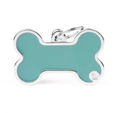 Адресник з гравіруванням для собак BASIC HANDMADE BH50XLIGHTBLUE Медальйон Кістка XL базова лого блакитне ручної роботи