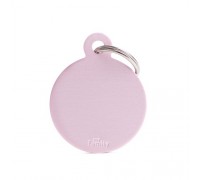 Адресник з гравіруванням для собак BASIC ALUMINUM MFB19 Медальйон круглий великий алюмінієвий рожевий