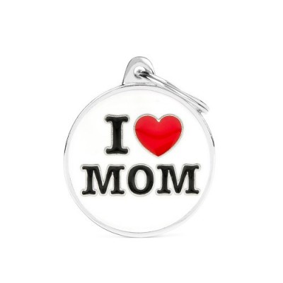 Адресник з гравіруванням для собак CHARMS CH17LOVEMOM Медальйон круглий «Я люблю маму»